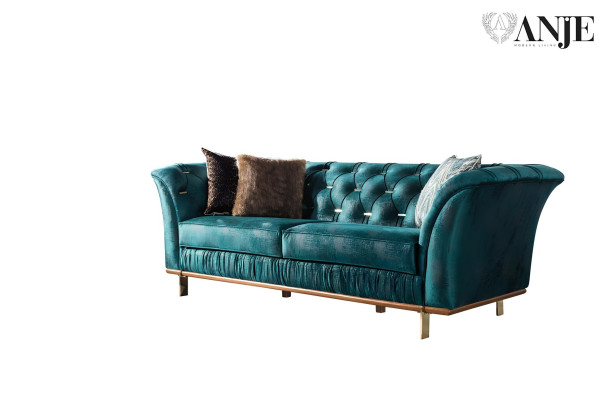 Sodobna luksuzna turkizna sedežna garnitura za dnevno sobo