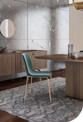 Moderna jedilnica komplet luksuznega pohištva miza stoli bufet