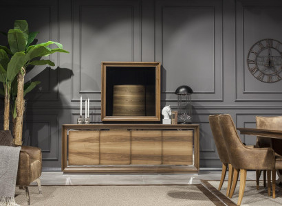 Mobilno pohištvo + ogledalo rjave barve z prostorom za shranjevanje Enostavno za uporabo Novo