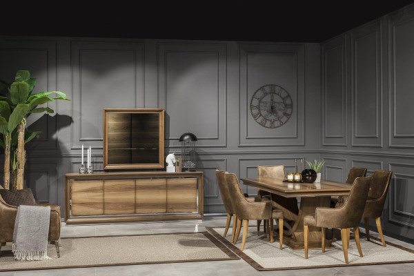 Luksuzno stensko ogledalo z moderno rjavo okvirjem