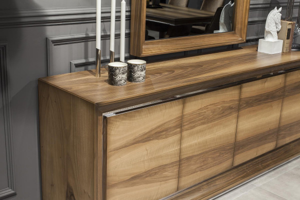 Luksuzna jedilna miza s stoli, nočna omarica, 7 delov