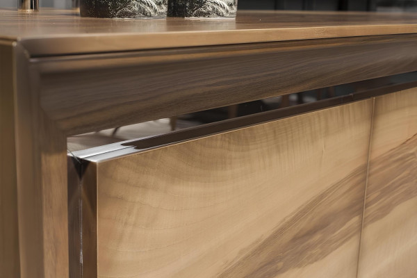 Luksuzna jedilna miza s stoli, nočna omarica, 7 delov