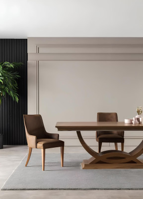 Luksuzna jedilna miza s 4 stoli in nastavljivo buffet v 5 delih