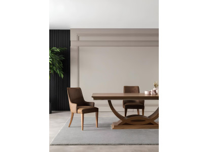 Luksuzna jedilna miza s 4 stoli in nastavljivo buffet v 5 delih