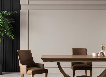 Luksuzna jedilna miza s 4 stoli in nastavljivo buffet v 5 delih