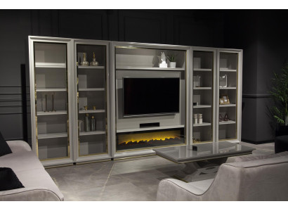 XXL stenska polica za dnevno sobo z obliko kamina