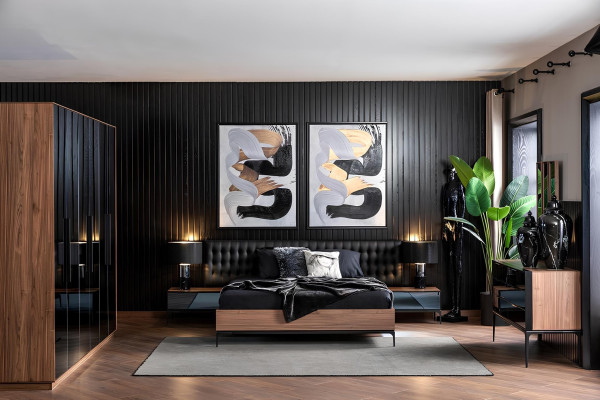 Luksuzna spalni pohištveni set, popoln set, omara, postelja