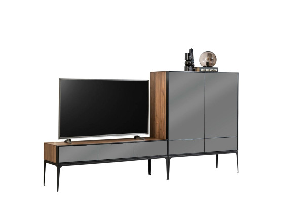 Bež, črna in rjava omara za dnevno sobo