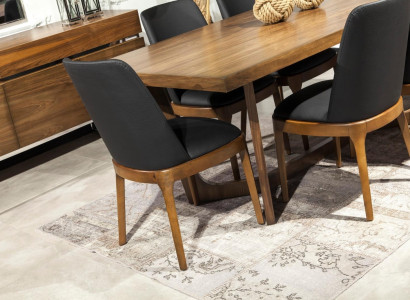 Luksuzna usnjena stolica, oblazinjene stole, črna kuhinjska pohištva