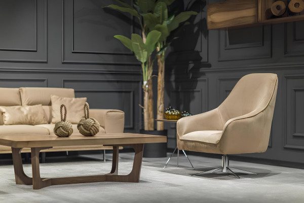 Bež sedežna garnitura 3+3+1 + miza s 4 deli