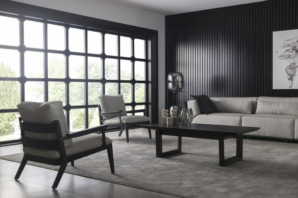 Luksuzna stol s črno strukturo