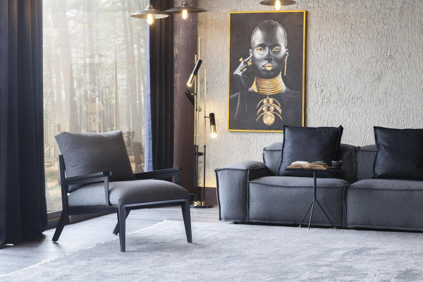 Set dveh delov Kavč + Naslonjač Udoben in mehak Modern luksuzen nov