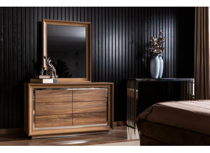 Moderna komoda + ogledalo z praktičnim prostorom za shranjevanje