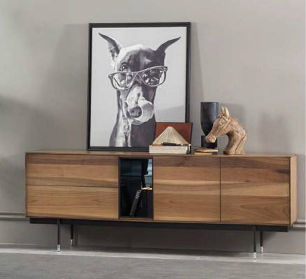 Set črnih modernih kuhinjskih pohištva 8 delov