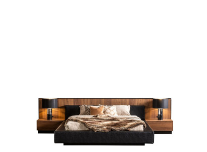 Luksuzna spalnica s kompletom pohištva z nočno omarico, omaro, mizo in posteljo v 6 delih