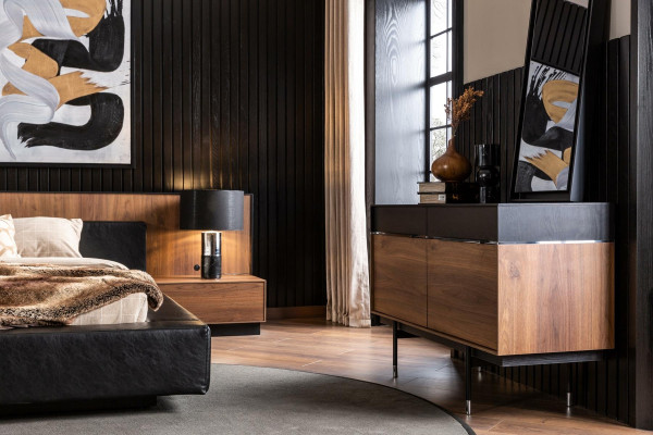 Luksuzno stensko ogledalo s črnim okvirjem 100x46