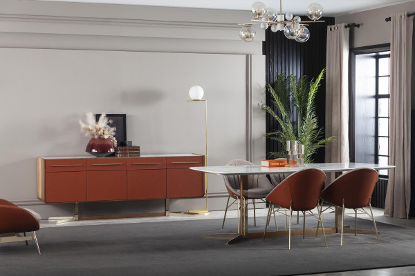 Razkošna italijanska jedilna miza s 4 stoli