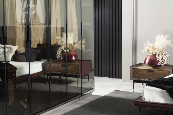 Luksuzna rjava nočna omarica za spalnico, moderna konzola