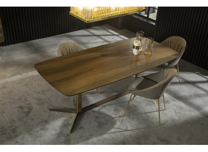 Luksuzna jedilna miza z kovinskimi nogami