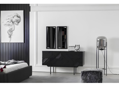 Kompletna posteljna garnitura Melnu v štirih delih, luksuzni set z novim prostorom za shranjevanje