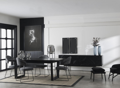 Mobilna omara Luxe Mustat 208 cm z ogledalom v 2 delih