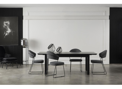 Luksuzna siva usnjena kuhinjska stolica