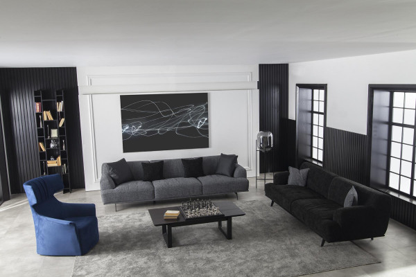 L-sofa za 3 osebe 235 cm tkanina