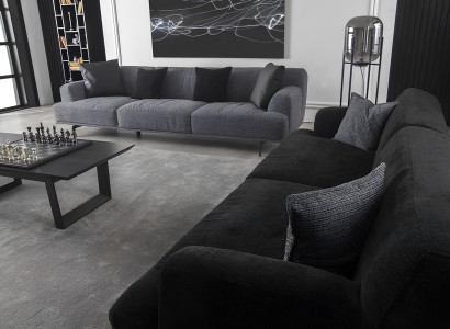 Siva sedežna garnitura za 4+1 oseb z odstranljivimi blazinami, 3 kosi