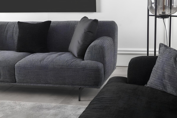 Siva sedežna garnitura za 4+1 oseb z odstranljivimi blazinami, 3 kosi