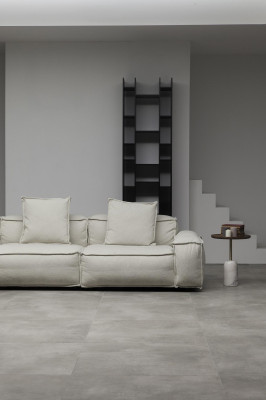 Moderna kotna sedežna garnitura v rustikalnem slogu