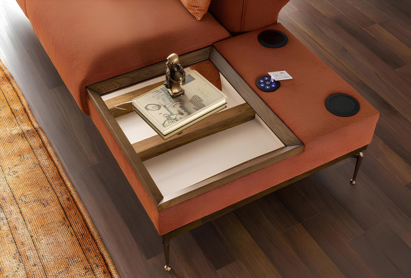 Moderna oranžna kavč za dve osebi 234 cm