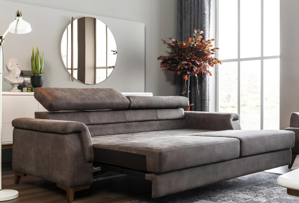 Sofa 321 iz tkanine z funkcijo postelje