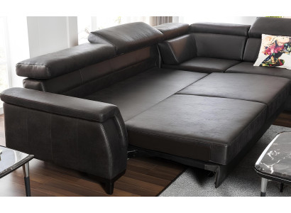 Usnjena sofa z funkcijo postelje