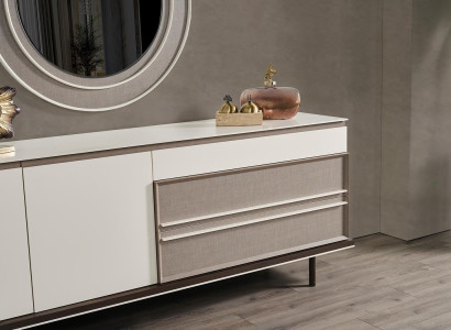 Oblikovalska jedilnica pohištvo leseni stranski stol z luksuznim ogledalom in predalnikom