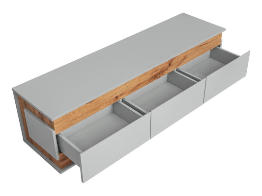 Siv dizajnerski leseni komplet pohištva za TV za dnevno sobo 4 kosi