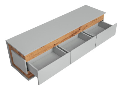 Siv dizajnerski leseni komplet pohištva za TV za dnevno sobo 4 kosi