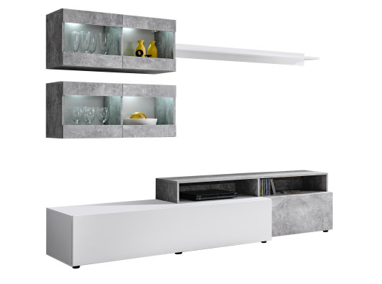 Luksuzna moderna siva stenska enota za TV