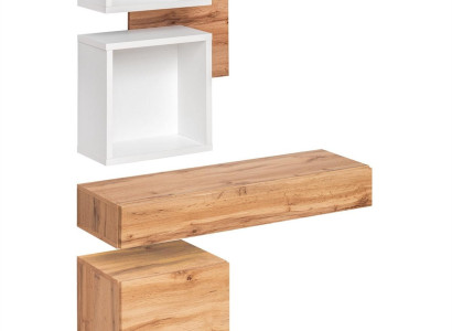 Moderna 4-delna vhodna sestava s stenskimi policami in novim omarico