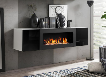 Dizajnerski omar za dnevno sobo s kaminom moderne lesene pohištvo