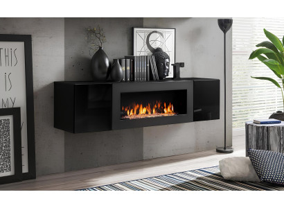 Luksuzna zasnova omare za dnevno sobo s kaminom