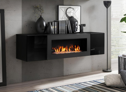 Luksuzna zasnova omare za dnevno sobo s kaminom