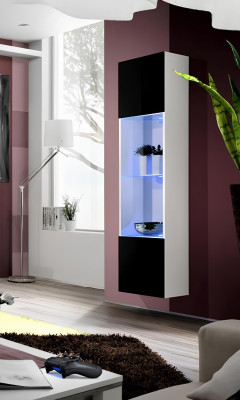 Sodobna bela viseča lesena razstavna omara