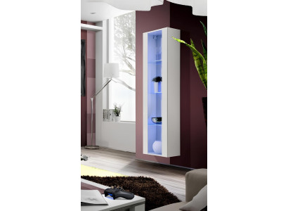 Bela viseča razstavna omara iz luksuznega lesa za dekoracijo dnevne sobe