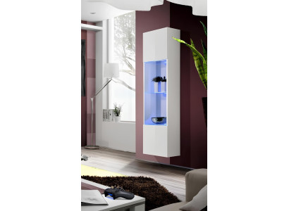 Luksuzna bela razstavna omara za dnevno sobo, stenska razstavna omara, oblikovano leseno pohištvo