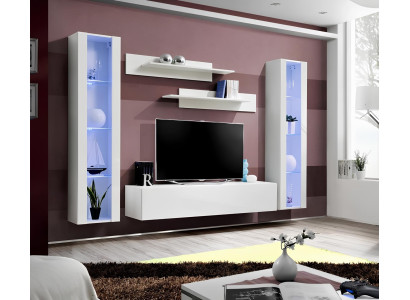 Dnevna soba stena 5 delov rtv 2x viseči zasloni moderni dizajn