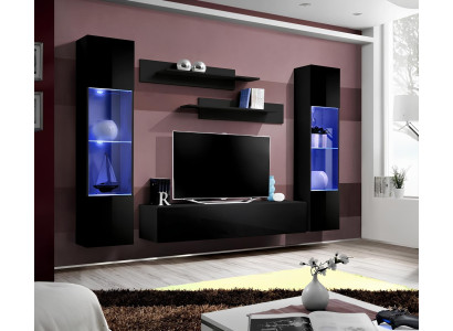 Sodobno pohištvo za televizor z oblikovalskimi policami v 5 delih