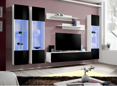 Moderna dnevna soba pohištva s TV stojalom in policami 6 kosov