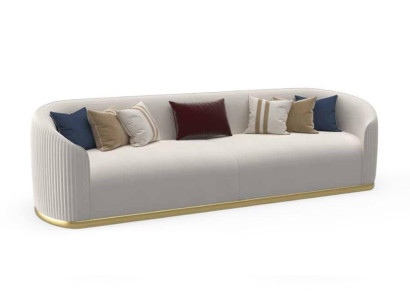 Napolnjen 3-sedežni kavč v modernem slogu z luksuzno belo tkanino