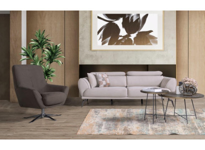 Rjav kavč za dnevno sobo oblikovalca luksuzni sprostitveni naslonjač 2-delni set