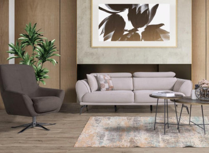 Rjav kavč za dnevno sobo oblikovalca luksuzni sprostitveni naslonjač 2-delni set